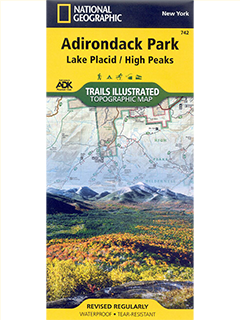 National Geographic: 742 Lake Placid, High Peaks: Adirondack Park Map